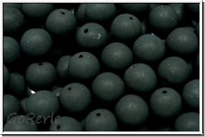 b�hm. Glasperle, rund, 8mm, black, op., matte, 10 Stk.