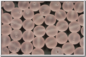 b�hm. Glasperle, rund, 8mm, rosaline, trans., matte, 10 Stk.