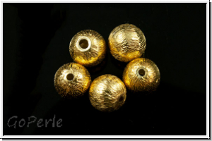 Silberperle "Kugel, geb�rstet", 6mm, vergoldet, 925er Silber, 1 Stk.