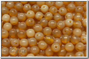 b�hm. Glasperle, rund, 5mm, topaz, opal, 25 Stk.