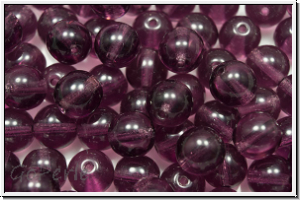 b�hm. Glasperle, rund, 8mm, amethyst, trans., 10 Stk.