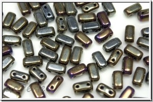Brick CzechMates, 3x6mm, brown, met., iris., 25 Stk.