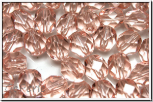 B�hm. Glasschliffperle, feuerpol., 7mm, rosaline, trans., 10 Stk.