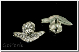 Anh�nger "Engelkopf", 23x15mm, silberfb., 925er Silber, 1 Stk.