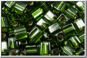 SB-03-0026, MIYUKI Squares, 3mm, olivine, trans., silver-ld., 10g