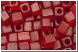 SB-03-0141f, MIYUKI Squares, 3mm, ruby, trans., matte, 10g
