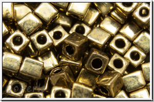 SB-03-0457, MIYUKI Squares, 3mm, bronze, met., 10g