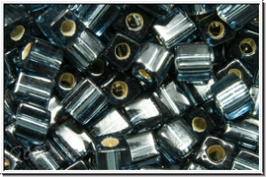 SB-03-2426, MIYUKI Squares, 3mm, blue, montana, trans., silver-ld., 10g