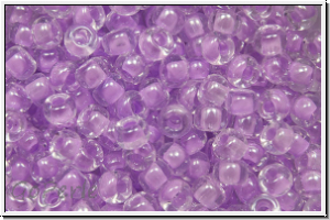 RR-08-0222, MIYUKI Rocailles, 08/0, crystal, trans., lavender-ld., 10g
