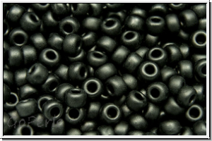 RR-08-0401f, MIYUKI Rocailles, 08/0, black, op., matte, 10g