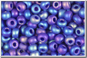 RR-08-0414fr, MIYUKI Rocailles, 08/0, cobalt, op., matte, AB, 10g