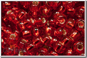 R-08-0025b, TOHO Rocailles, 08/0, siam, trans., silver-ld., 10g