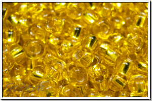b�hm. Rocailles, 08/0, yellow, trans., silver-ld., 10g