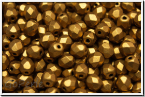 B�hm. Glasschliffperle, feuerpol., 4mm, bronze, met., satin, 50 Stk.