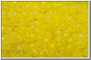 R-11-0175f, TOHO Rocailles, 11/0, lemon, trans., matte, AB, 10g