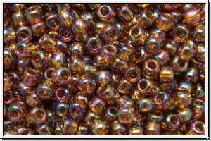 R-11-0177, TOHO Rocailles, 11/0, topaz, smoke, trans., AB, 10g