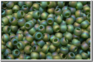 R-11-0180f, TOHO Rocailles, 11/0, olivine, trans., matte, AB, 10g