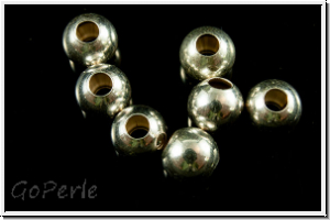 Silberperle "Kugel, glatt", 6,0mm, silberfb., 925er Silber, 1 Stk.