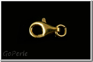 Karabiner "glatt", 11x7mm, vergoldet, 925er Silber, 1 Stk.