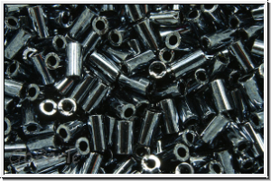 TBU-1-0081, TOHO Bugle 1", 3mm, hematite, met., 10g