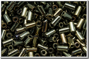 TBU-1-0083, TOHO Bugle 1", 3mm, brown, met., iris., 10g