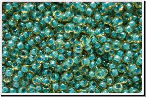 R-15-0953, TOHO Rocailles, 15/0, topaz, lt., trans., turquoise-ld., 5g