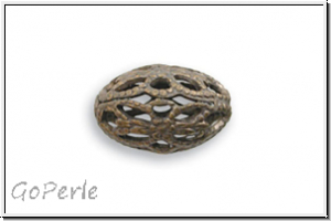 Perle "Olive" VINTAJ, 12x8mm, antikmessingfb., Messing, 1 Stk.