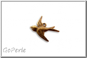 Anh�nger "Schwalbe" VINTAJ, 17,5x16,5mm, antikmessingfb., Messing, 1 Stk.