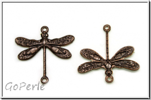 Anh�nger/Verbinder "Libelle" VINTAJ, 17,5x17,2mm, antikmessingfb., Messing, 1 Stk.