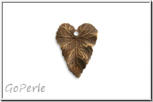 Anh�nger "Woodland Leaf" ViNTAJ, 14x18mm, antikmessingfb., Messing, 1 Stk.