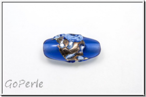 b�hm. Lampenperle, Silbereinzug, Olive, sapphire mit Sprenkel, 1 Stk.