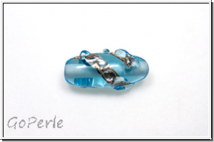 b�hm. Lampenperle, Silbereinzug, Olive, aquamarine mit Sprenkel, 1 Stk.