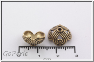 Perlenkappe, Bronze, Balistil, quadrat., ca. 12,5 mm