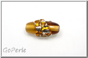 b�hm. Lampenperle, Silbereinzug, Olive, lt. topaz mit Sprenkel, 1 Stk.