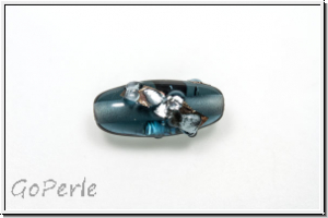 b�hm. Lampenperle, Silbereinzug, Olive, montana mit Sprenkel, 1 Stk.