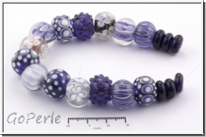 K�nstlerperlen, Set, tanzanite, 20 Stk.