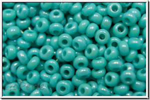 b�hm. Rocailles, 10/0, turquoise, op., silver marbled, 10g