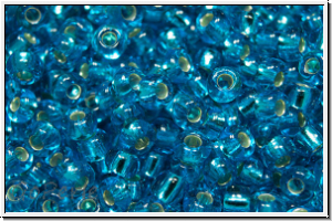 b�hm. Rocailles, 09/0, blue, capri, trans., silver-ld., 10g