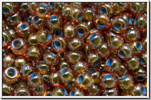 b�hm. Rocailles, 09/0, topaz, dk., trans., blue-ld., luster, 10g