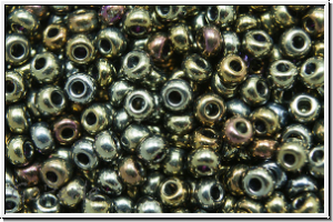b�hm. Rocailles, 10/0, green/brown, met., iris., 10g