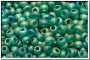 b�hm. Rocailles, 10/0, emerald, trans., matte, AB, 10g