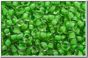 b�hm. Rocailles, 10/0, crystal, trans., lime-ld., 10g