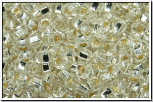 b�hm. Rocailles, 10/0, crystal, trans., silver-ld., 10g