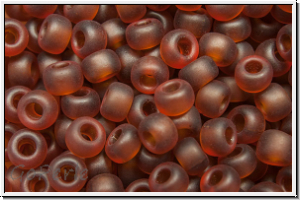 RR-08-0134f, MIYUKI Rocailles, 08/0, amber, dk., trans., matte, 10g