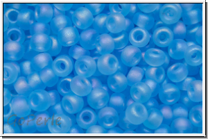 RR-08-0148fr, MIYUKI Rocailles, 08/0, aqua. trans., matte, AB, 10g