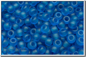 RR-08-0149f, MIYUKI Rocailles, 08/0, capri blue, trans., matte, 10g
