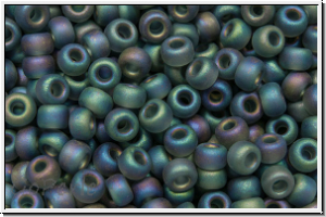 RR-08-0151fr, MIYUKI Rocailles, 08/0, cobalt, trans., matte, AB, 10g