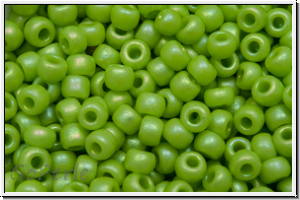 RR-08-0416fr, MIYUKI Rocailles, 08/0, green, lime, op., matte, AB, 10g