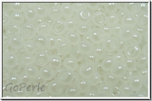 b�hm. Rocailles, 10/0, white, opal. luster, 10g