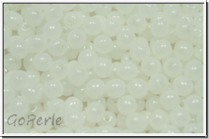 b�hm. Glasperle, rund, 4mm, white, opal, 50 Stk.